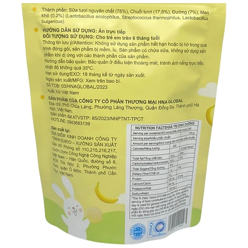 Sữa chua khô sấy lạnh vị mãng cầu Oggas Yogurt gói 18g (từ 6 tháng) 13