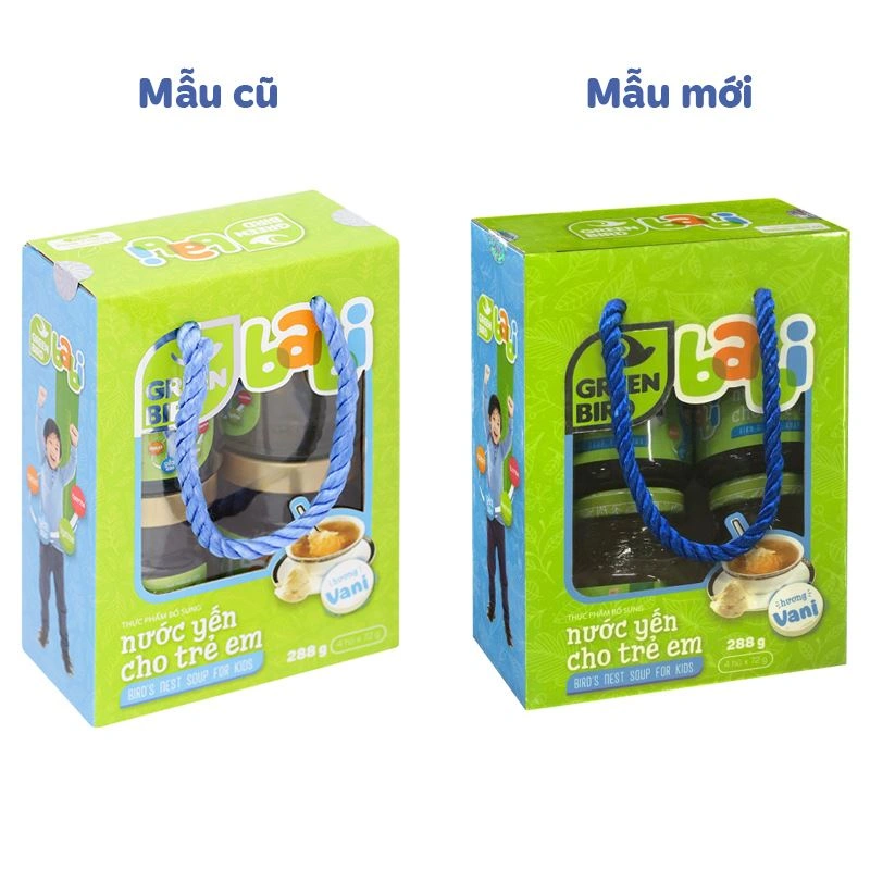 Hộp 4 hũ nước yến sào Green Bird Babi vị vani 72g (từ 9 tháng) - Giao bao bì ngẫu nhiên 3