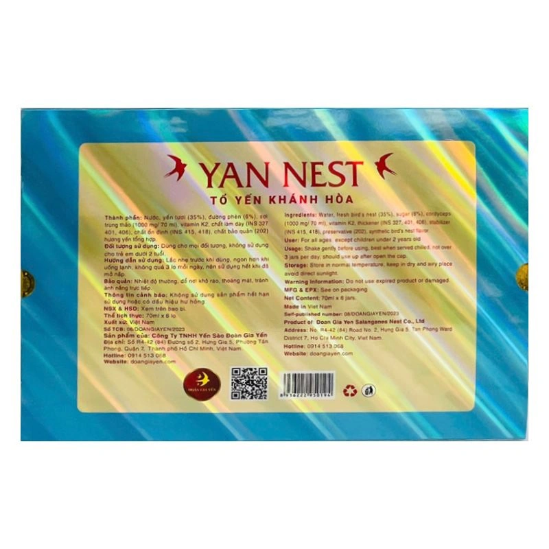 Hộp 6 hũ tổ yến chưng đông trùng hạ thảo Yan Nest 70 ml (từ 2 tuổi) 3