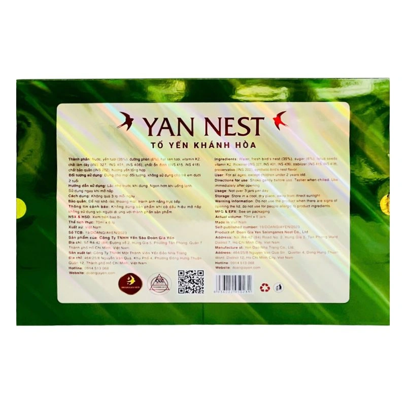 Hộp 6 hũ tổ yến chưng hạt sen Yan Nest 70 ml (từ 2 tuổi) 3