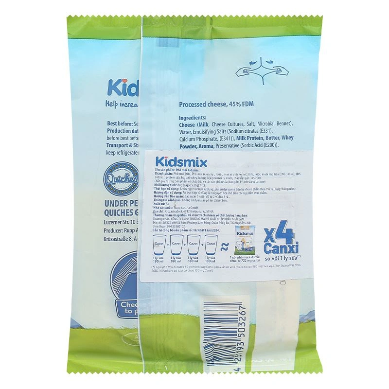 Phô mai Kidsmix gói 4 miếng 84g (từ 6 tháng) 2