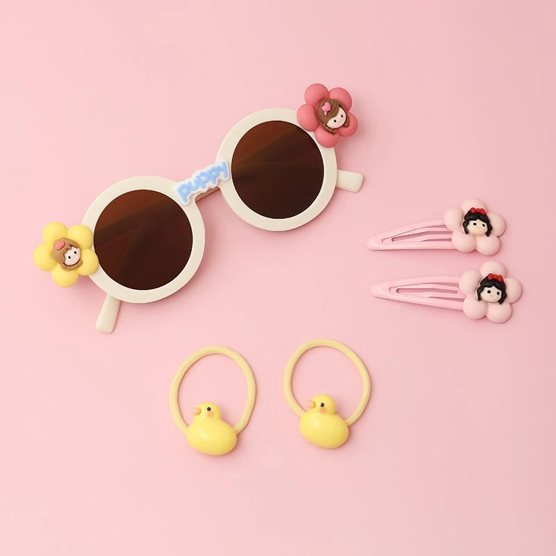 Mắt kính kèm cột tóc, kẹp tóc hồng bé gái HappyTime 516273 2