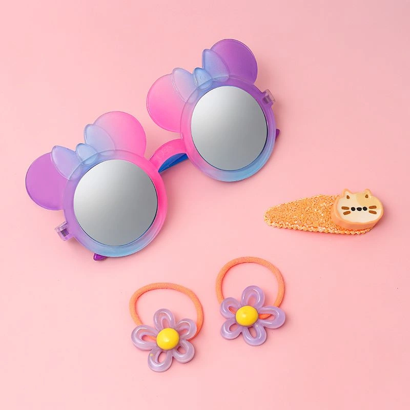 Mắt kính kèm cột tóc, kẹp tóc cam bé gái HappyTime 516303 2