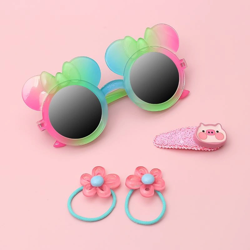 Mắt kính kèm cột tóc, kẹp tóc hồng bé gái HappyTime 516310 2
