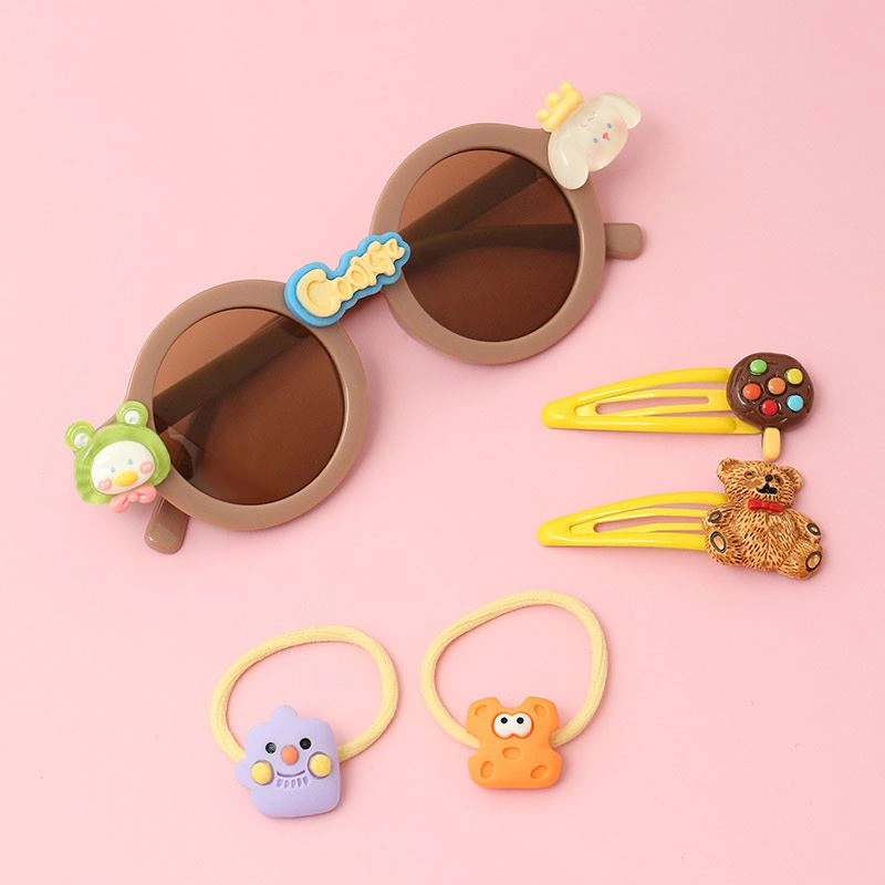 Mắt kính kèm cột tóc, kẹp tóc vàng bé gái HappyTime 516327 2