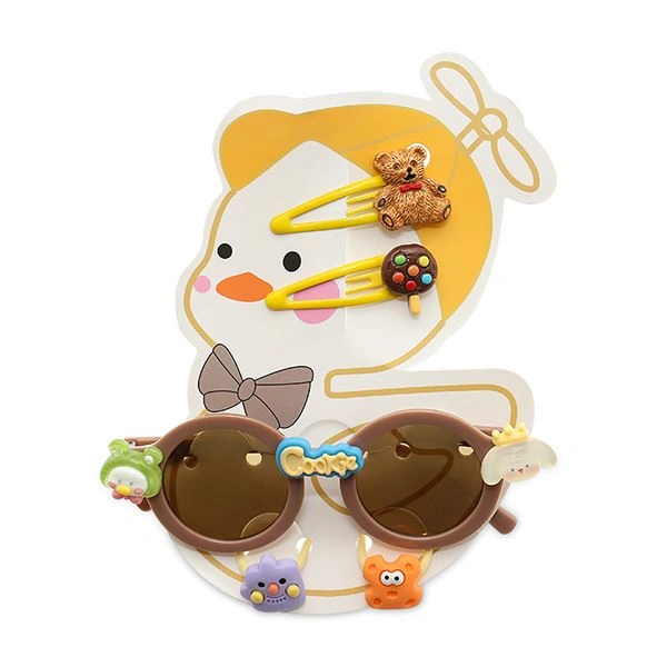 Mắt kính kèm cột tóc, kẹp tóc vàng bé gái HappyTime 516327