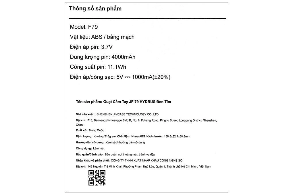 Quạt cầm tay mini Hydrus JF-79 - Vàng nhạt 27