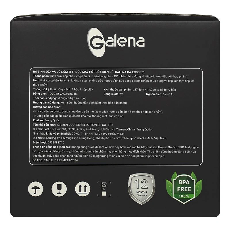 Máy hút sữa điện đôi Galena GA-ECOBP01 13