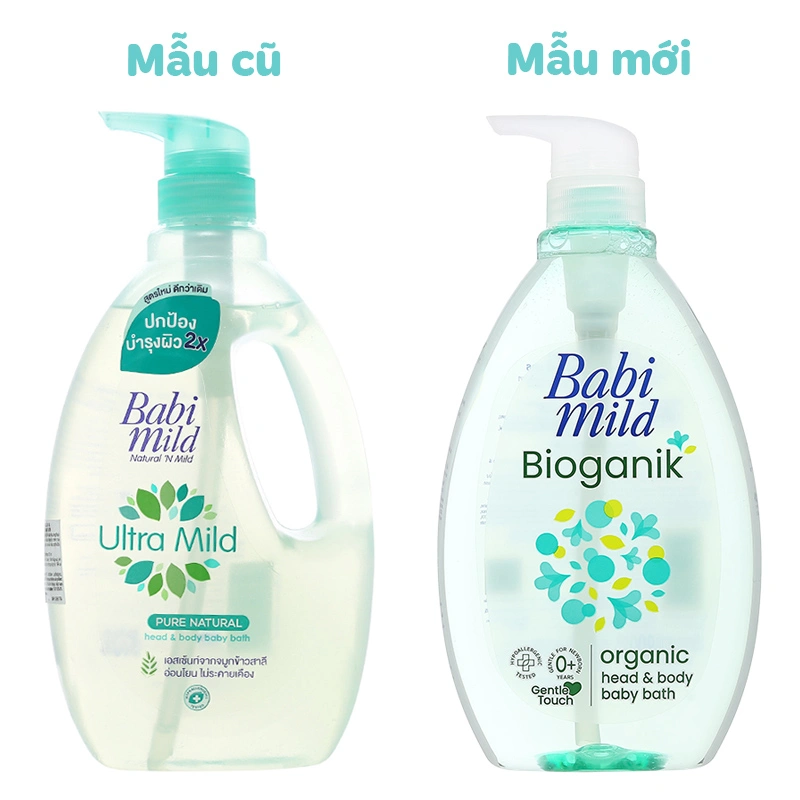 Sữa tắm & gội 2in1 cho bé Babi Mild Bioganik 800 ml (mọi độ tuổi) - Giao bao bì ngẫu nhiên 2