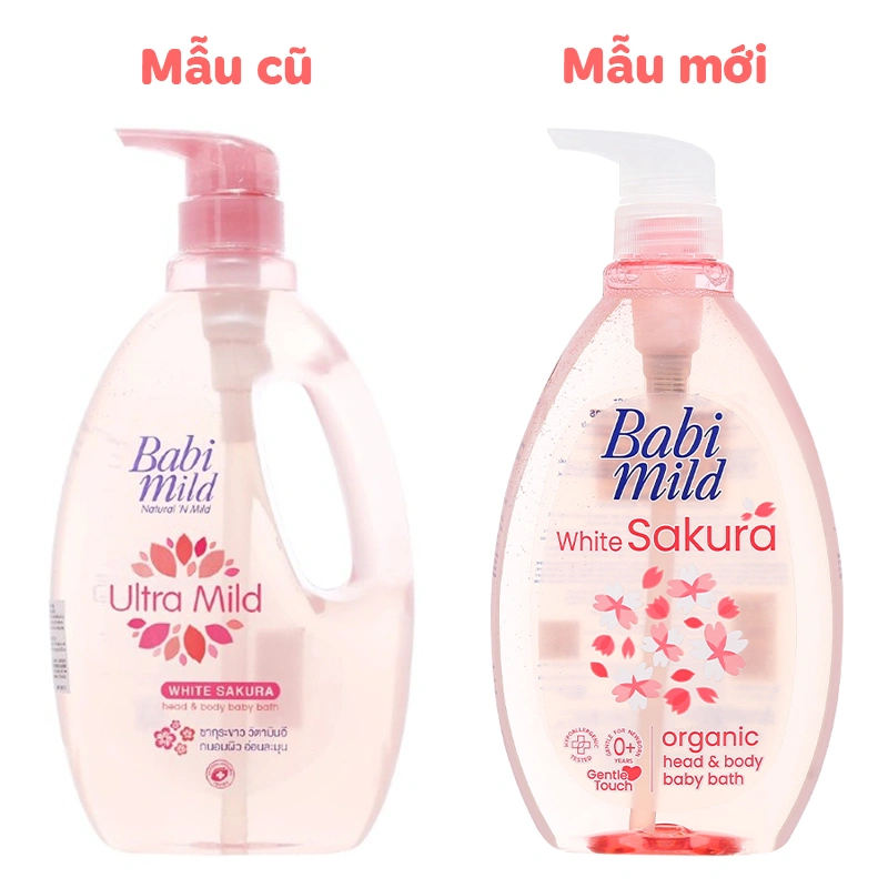 Sữa tắm & gội 2in1 cho bé Babi Mild White Sakura chiết xuất lá anh đào 380 ml (mọi độ tuổi) 5