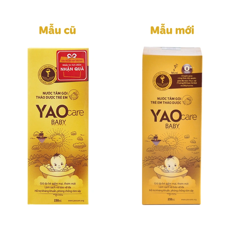 Nước tắm & gội 2in1 cho bé DK Pharma Yaocare Baby chiết xuất thảo dược 250 ml (mọi độ tuổi) - Giao bao bì ngẫu nhiên 2
