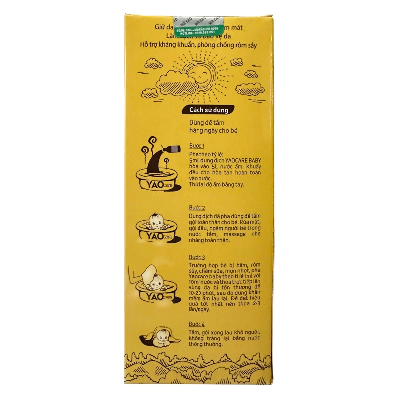 Nước tắm & gội 2in1 cho bé DK Pharma Yaocare Baby chiết xuất thảo dược 250 ml (mọi độ tuổi) - Giao bao bì ngẫu nhiên 5