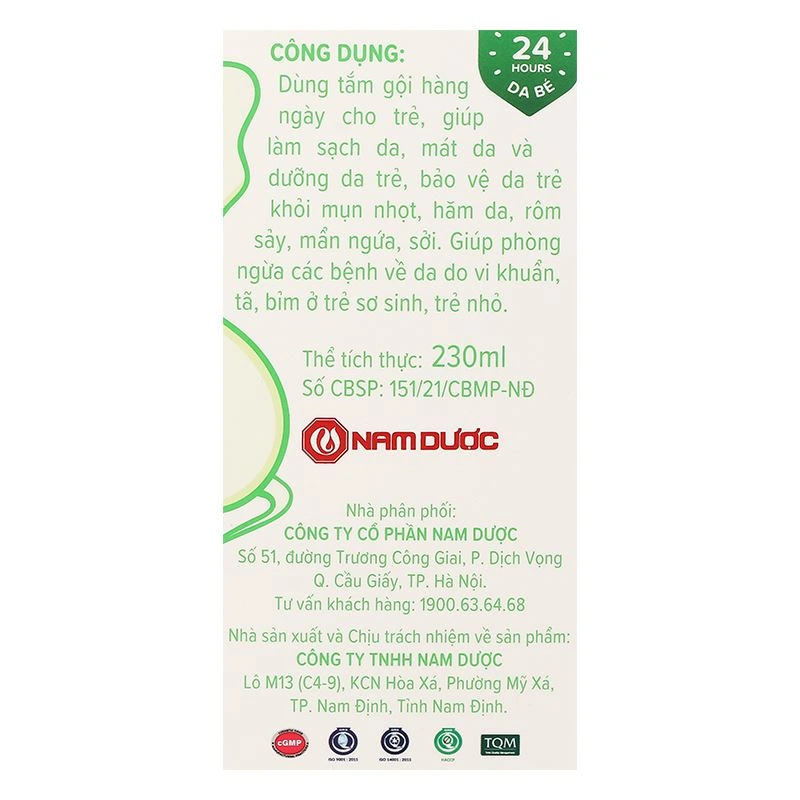 Nước tắm & gội 2in1 cho bé Ích Nhi chiết xuất thảo dược 230 ml (0 - 3 tuổi) 13