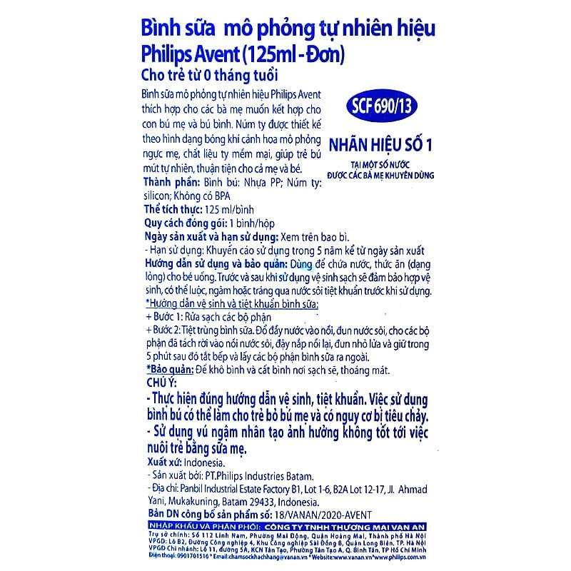 Bình sữa nhựa PP Philips Avent SCF693/13 cổ rộng 260 ml (1 - 6 tháng) 21