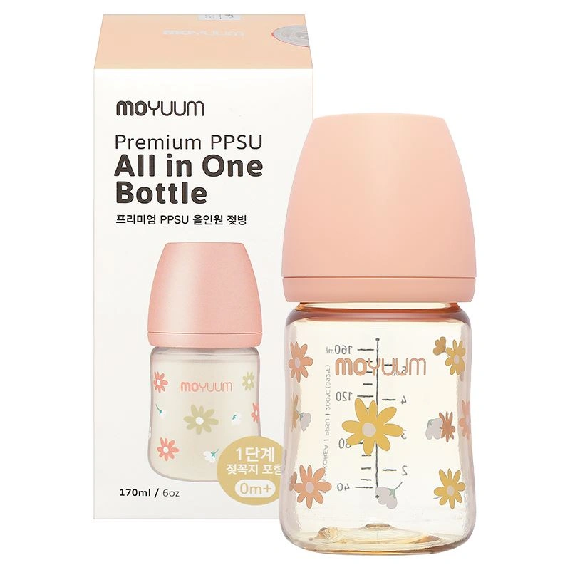 Bình sữa nhựa PPSU Moyuum cổ rộng 170 ml - Hình hoa cúc (0 - 2 tháng) 9