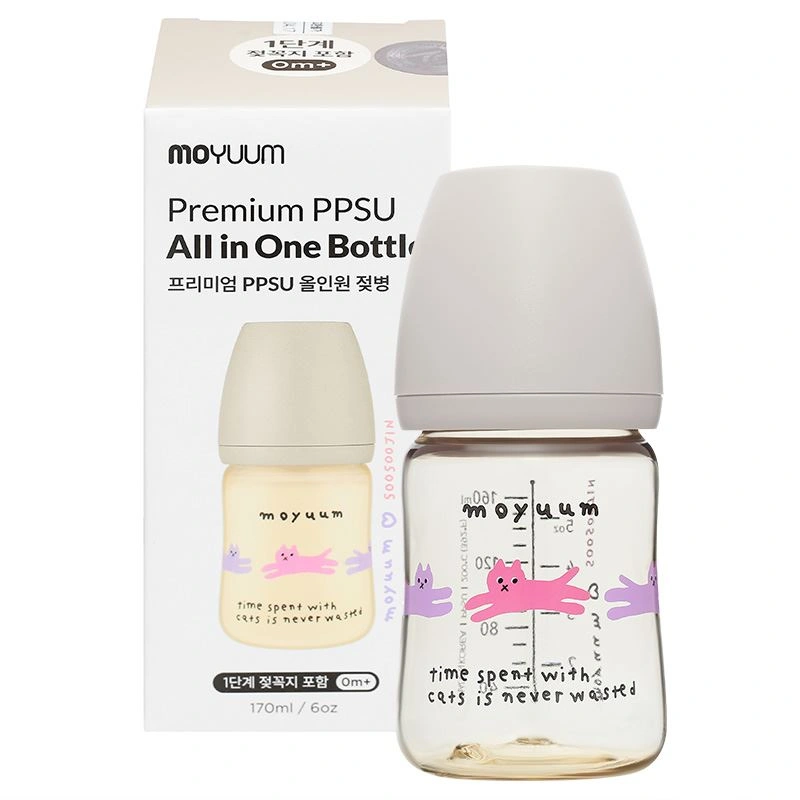 Bình sữa nhựa PPSU Moyuum cổ rộng 170 ml - Hình mèo (0 - 2 tháng) 9