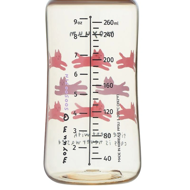 Bình sữa nhựa PPSU Moyuum cổ rộng 270 ml - Hình mèo (từ 2 tháng) 3