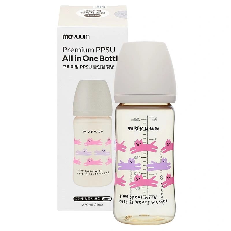 Bình sữa nhựa PPSU Moyuum cổ rộng 270 ml - Hình mèo (từ 2 tháng) 9
