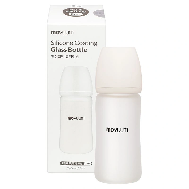 Bình sữa thủy tinh tráng silicone Moyuum cổ rộng 240 ml (từ 2 tháng) 9