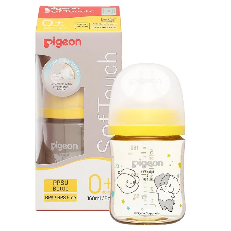 Bình sữa nhựa PPSU Pigeon Howapipi WN3 cổ rộng 160 ml màu vàng (0 - 3 tháng) 9