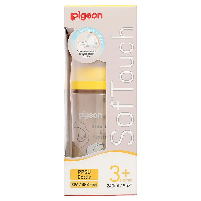 Bình sữa nhựa PPSU Pigeon Howapipi WN3 cổ rộng 240 ml màu vàng (từ 3 tháng) 10
