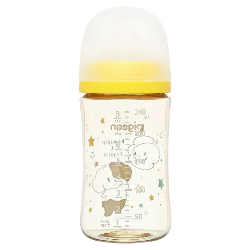 Bình sữa nhựa PPSU Pigeon Howapipi WN3 cổ rộng 240 ml màu vàng (từ 3 tháng) 2