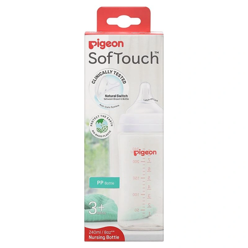 Bình sữa nhựa PP Pigeon Softouch Baby-Friendly World cổ rộng 330 ml (từ 6 tháng) 36