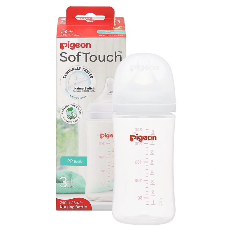 Bình sữa nhựa PP Pigeon Softouch Baby-Friendly World cổ rộng 330 ml (từ 6 tháng) 35