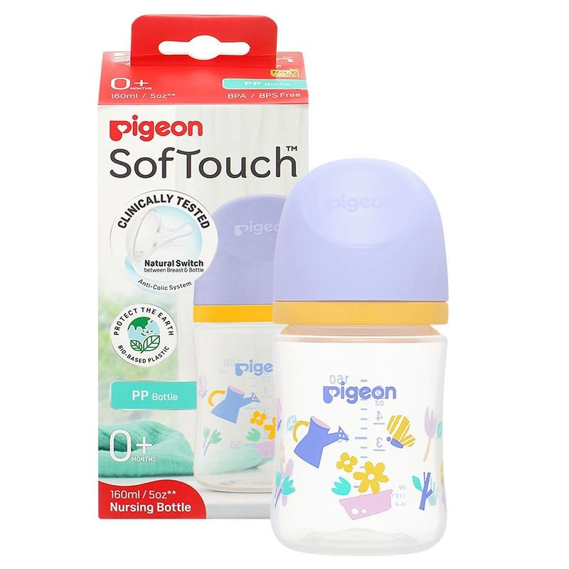 Bình sữa nhựa PP Pigeon Softouch Baby-Friendly World cổ rộng 160 ml - Mùa Hạ (0 - 3 tháng) 23
