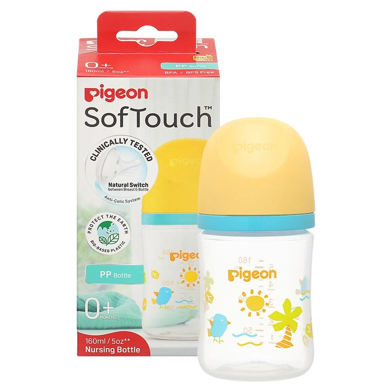 Bình sữa nhựa PP Pigeon Softouch Baby-Friendly World cổ rộng 160 ml - Mùa Hạ (0 - 3 tháng) 9