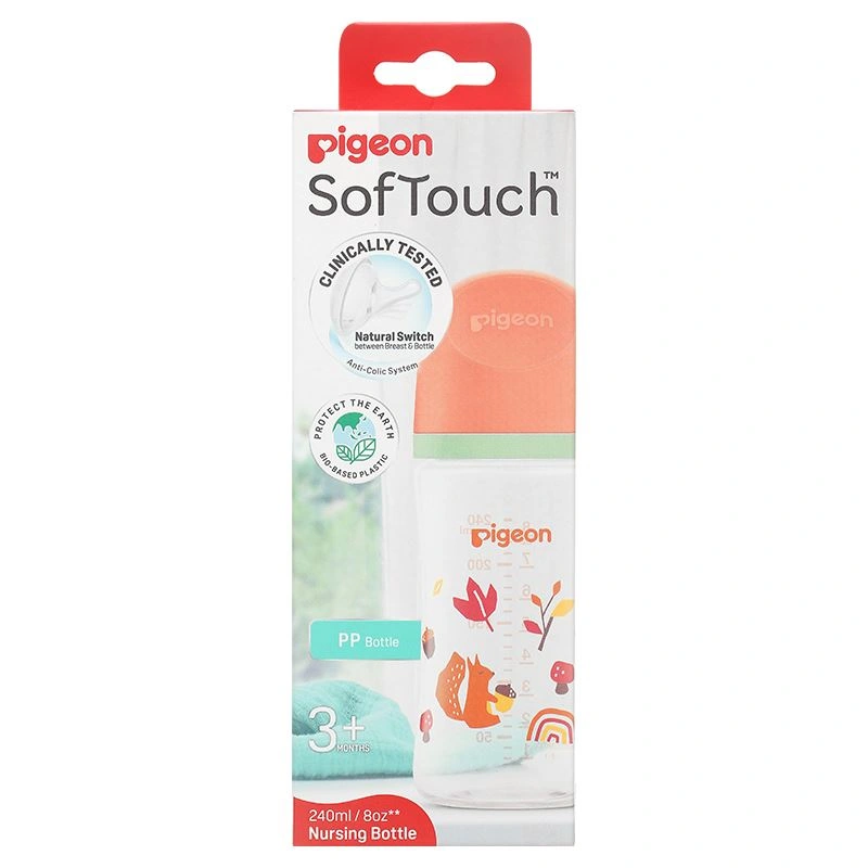 Bình sữa nhựa PP Pigeon Softouch Baby-Friendly World cổ rộng 240 ml - Mùa đông (từ 3 tháng) 24