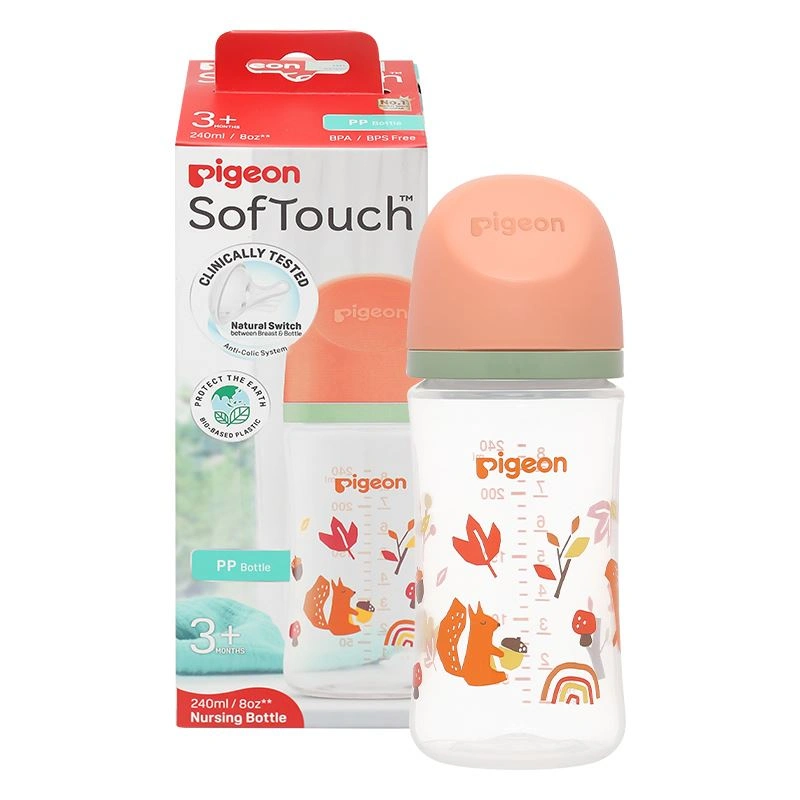 Bình sữa nhựa PP Pigeon Softouch Baby-Friendly World cổ rộng 240 ml - Mùa đông (từ 3 tháng) 23