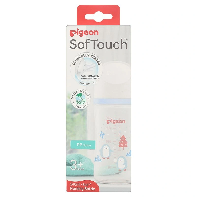 Bình sữa nhựa PP Pigeon Softouch Baby-Friendly World cổ rộng 240 ml - Mùa đông (từ 3 tháng) 10