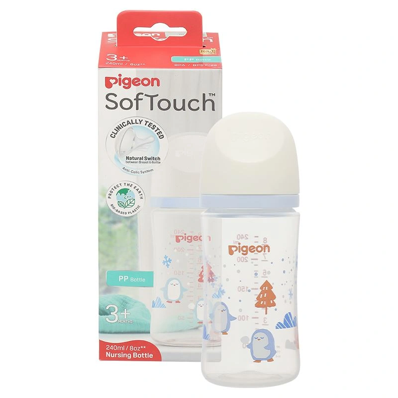 Bình sữa nhựa PP Pigeon Softouch Baby-Friendly World cổ rộng 240 ml - Mùa đông (từ 3 tháng) 9