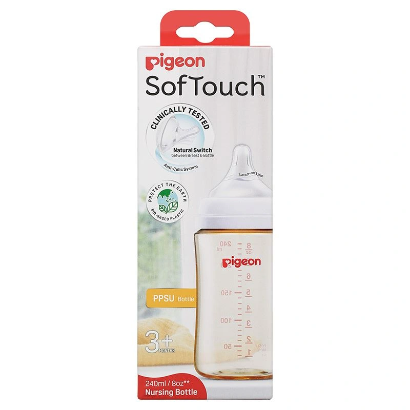 Bình sữa nhựa PPSU Pigeon Softouch Baby-Friendly World cổ rộng 240 ml (từ 3 tháng) 10