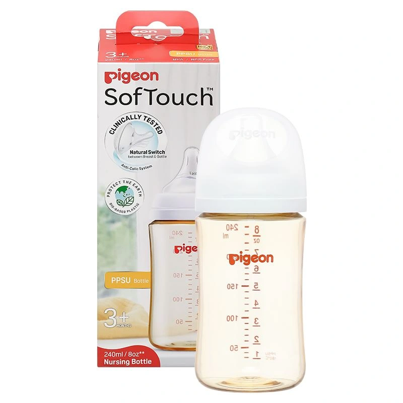 Bình sữa nhựa PPSU Pigeon Softouch Baby-Friendly World cổ rộng 240 ml (từ 3 tháng) 9