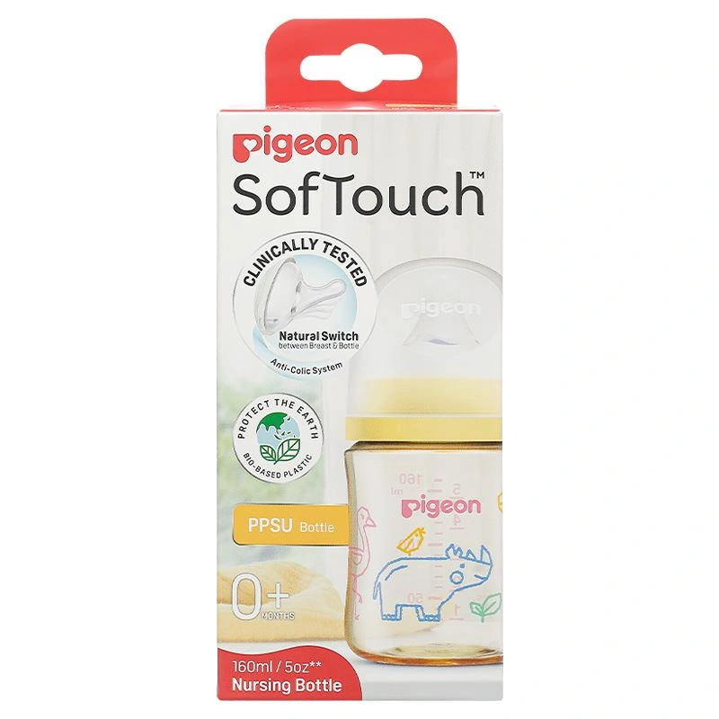 Bình sữa nhựa PPSU Pigeon Softouch Baby-Friendly World cổ rộng 240 ml - Hình thú (từ 3 tháng) 24