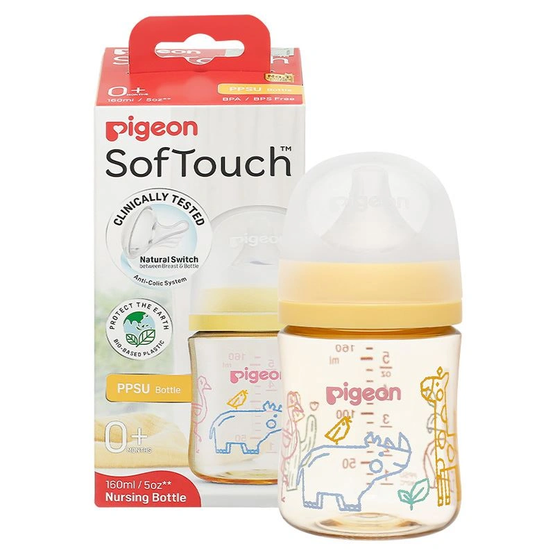 Bình sữa nhựa PPSU Pigeon Softouch Baby-Friendly World cổ rộng 240 ml - Hình thú (từ 3 tháng) 23