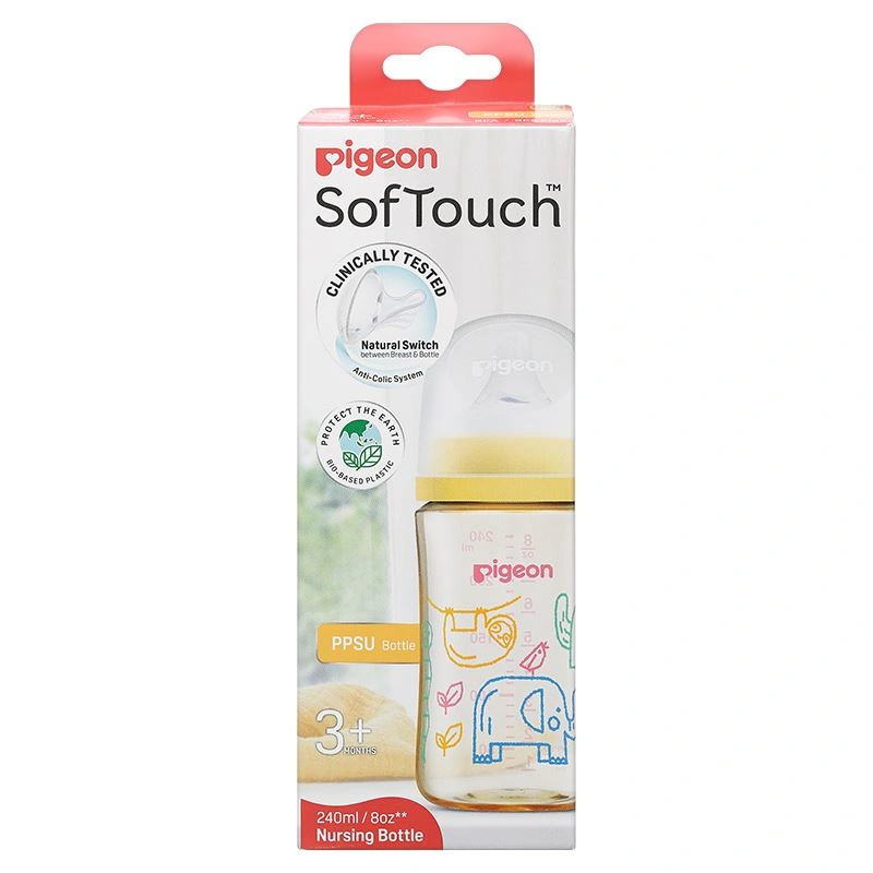 Bình sữa nhựa PPSU Pigeon Softouch Baby-Friendly World cổ rộng 240 ml - Hình thú (từ 3 tháng) 10
