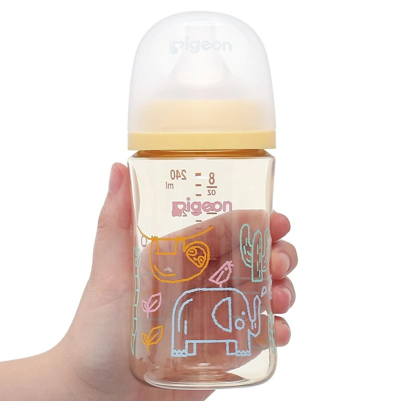 Bình sữa nhựa PPSU Pigeon Softouch Baby-Friendly World cổ rộng 240 ml - Hình thú (từ 3 tháng) 8
