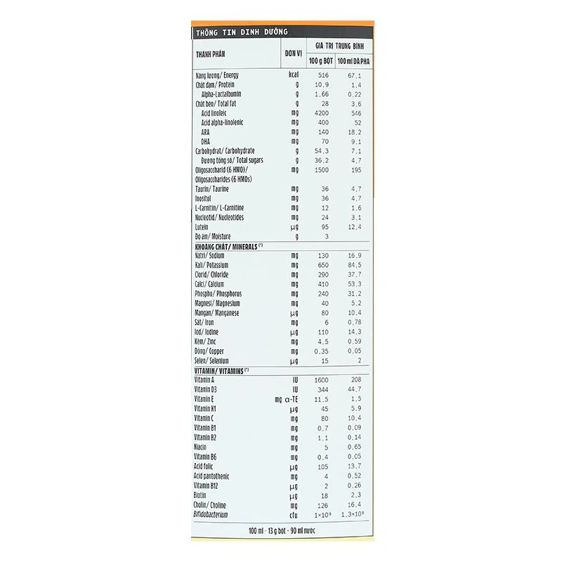 Sữa bột Optimum Gold số 1 800g (0 - 6 tháng) - Giao bao bì ngẫu nhiên 10