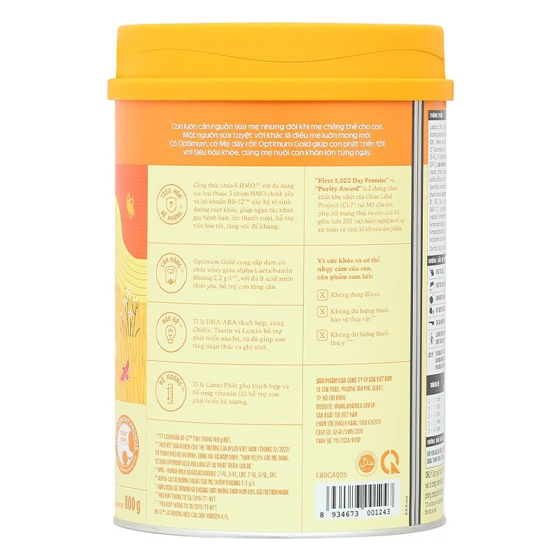 Sữa bột Optimum Gold số 1 800g (0 - 6 tháng) - Giao bao bì ngẫu nhiên 4