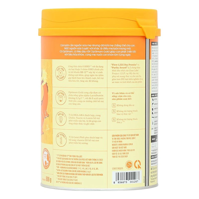 Sữa bột Optimum Gold số 2 800g (6 - 12 tháng) - Giao bao bì ngẫu nhiên 4