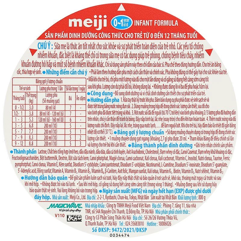 Sữa bột Meiji Infant Formula 800g (0 - 12 tháng) - Giao bao bì ngẫu nhiên 6