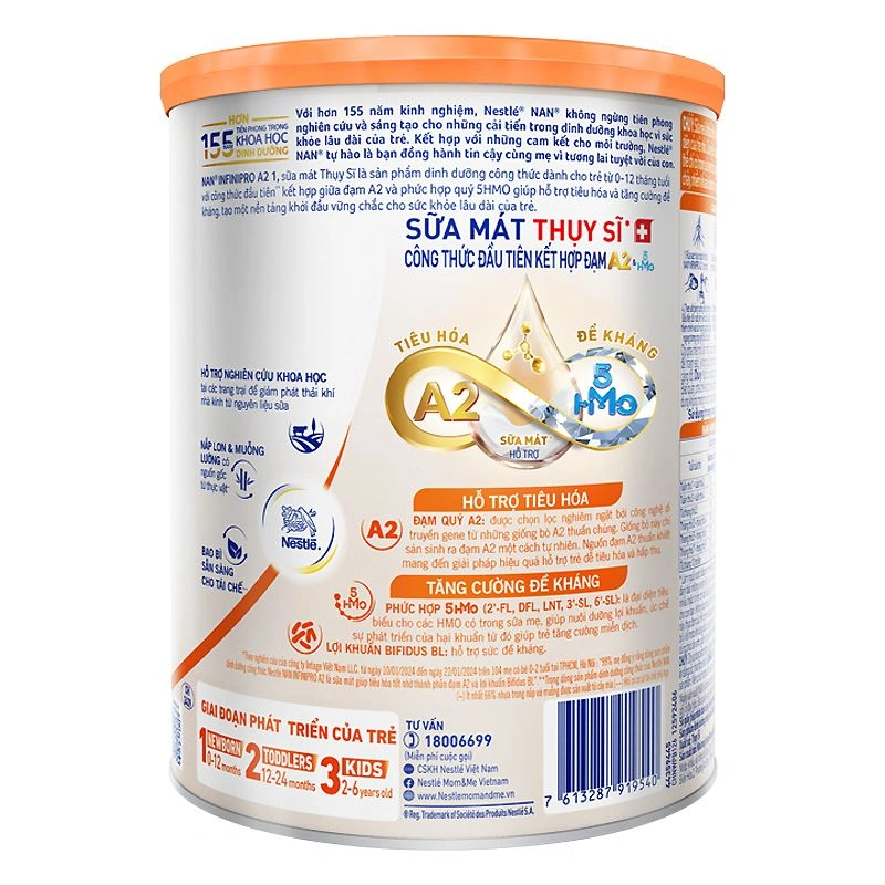Sữa bột NAN InfiniPro A2 số 1 (đạm quý A2) 800g (0 - 12 tháng) - Giao bao bì ngẫu nhiên 3
