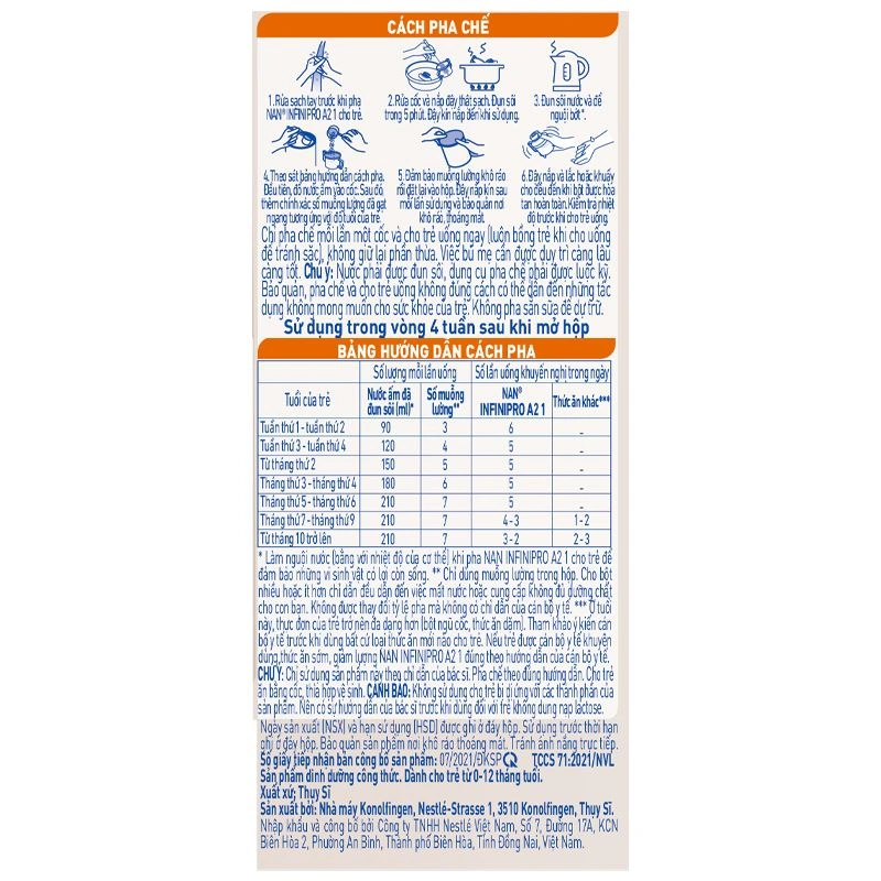 Sữa bột NAN InfiniPro A2 số 1 (đạm quý A2) 800g (0 - 12 tháng) - Giao bao bì ngẫu nhiên 7