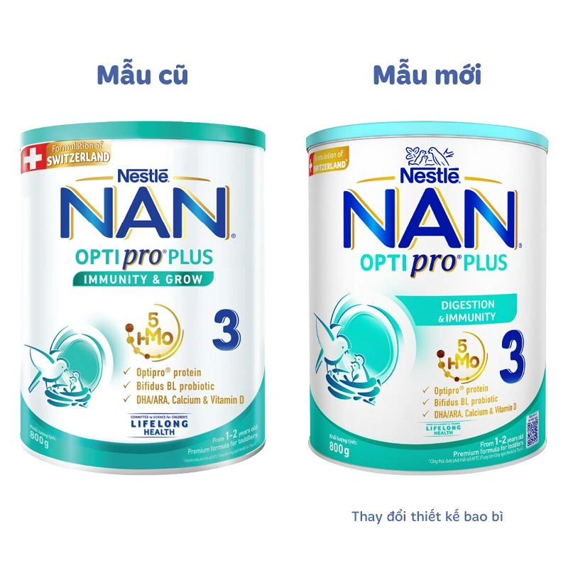 Sữa bột NAN Optipro Plus số 3 800g (1 - 2 tuổi) - Giao bao bì ngẫu nhiên 2