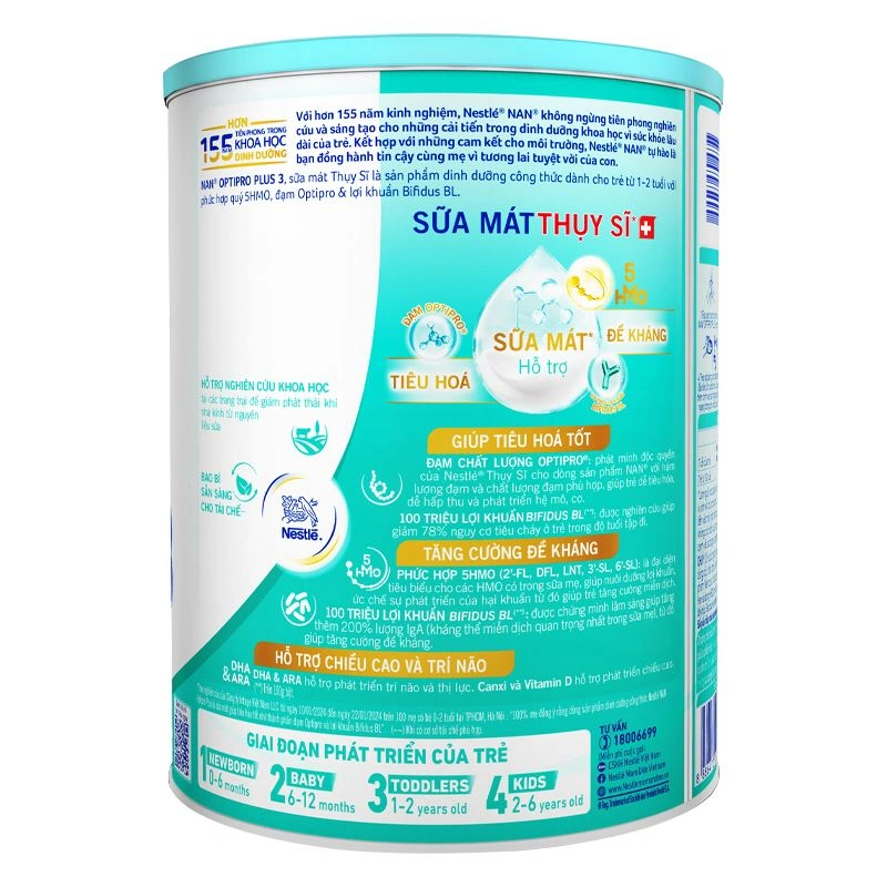 Sữa bột NAN Optipro Plus số 3 800g (1 - 2 tuổi) - Giao bao bì ngẫu nhiên 3