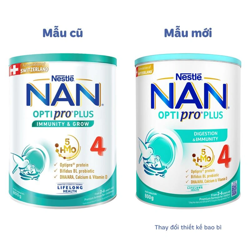Sữa bột NAN Optipro Plus số 4 800g (2 - 6 tuổi) - Giao bao bì ngẫu nhiên 2