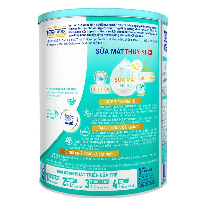 Sữa bột NAN Optipro Plus số 4 800g (2 - 6 tuổi) - Giao bao bì ngẫu nhiên 3